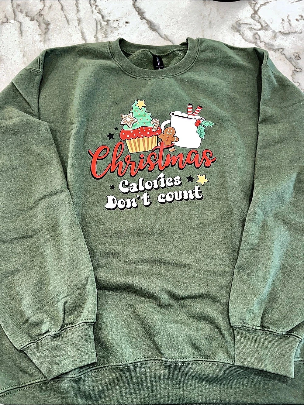 Sweatshirt - Christmas Calories Don't Count - Size Large